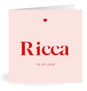 Geboortekaartje naam Ricca m3