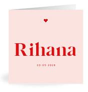 Geboortekaartje naam Rihana m3