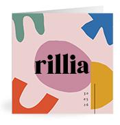 Geboortekaartje naam Rillia m2