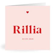 Geboortekaartje naam Rillia m3