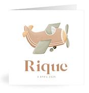 Geboortekaartje naam Rique j1