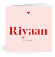 Geboortekaartje naam Riyaan m3