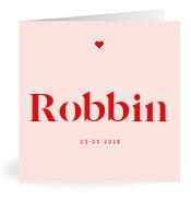 Geboortekaartje naam Robbin m3