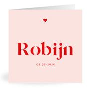 Geboortekaartje naam Robijn m3