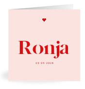 Geboortekaartje naam Ronja m3