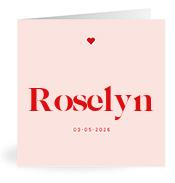 Geboortekaartje naam Roselyn m3