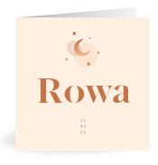 Geboortekaartje naam Rowa m1