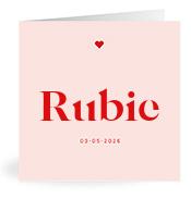 Geboortekaartje naam Rubie m3