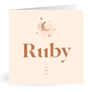 Geboortekaartje naam Ruby m1