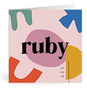 Geboortekaartje naam Ruby m2