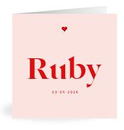 Geboortekaartje naam Ruby m3