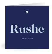 Geboortekaartje naam Rushe j3