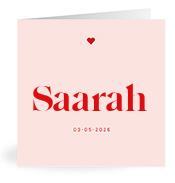 Geboortekaartje naam Saarah m3