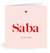 Geboortekaartje naam Saba m3