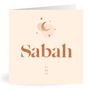 Geboortekaartje naam Sabah m1