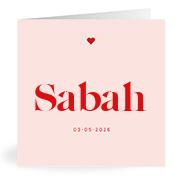 Geboortekaartje naam Sabah m3