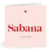Geboortekaartje naam Sabana m3