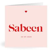 Geboortekaartje naam Sabeen m3