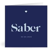 Geboortekaartje naam Saber j3