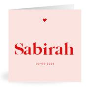 Geboortekaartje naam Sabirah m3