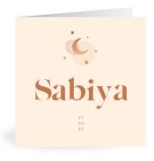 Geboortekaartje naam Sabiya m1