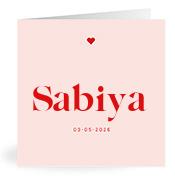 Geboortekaartje naam Sabiya m3