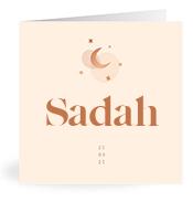 Geboortekaartje naam Sadah m1