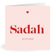 Geboortekaartje naam Sadah m3