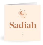 Geboortekaartje naam Sadiah m1
