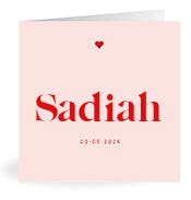 Geboortekaartje naam Sadiah m3