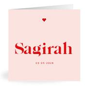 Geboortekaartje naam Sagirah m3