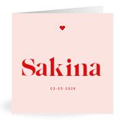 Geboortekaartje naam Sakina m3