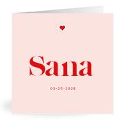 Geboortekaartje naam Sana m3