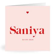 Geboortekaartje naam Saniya m3