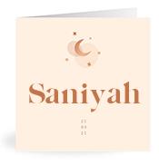 Geboortekaartje naam Saniyah m1