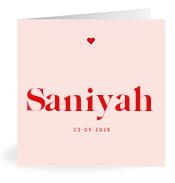 Geboortekaartje naam Saniyah m3
