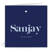 Geboortekaartje naam Sanjay j3