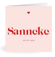Geboortekaartje naam Sanneke m3