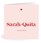 Geboortekaartje naam Sarah-Quita m3