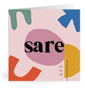 Geboortekaartje naam Sare m2