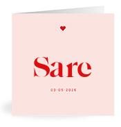 Geboortekaartje naam Sare m3