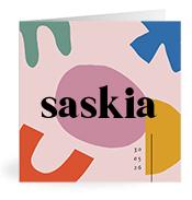 Geboortekaartje naam Saskia m2