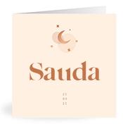 Geboortekaartje naam Sauda m1