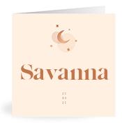 Geboortekaartje naam Savanna m1