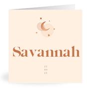 Geboortekaartje naam Savannah m1