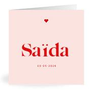 Geboortekaartje naam Saïda m3