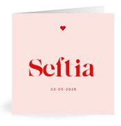 Geboortekaartje naam Seftia m3