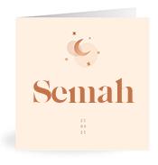 Geboortekaartje naam Semah m1
