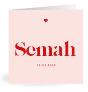 Geboortekaartje naam Semah m3