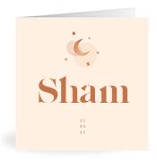 Geboortekaartje naam Sham m1
